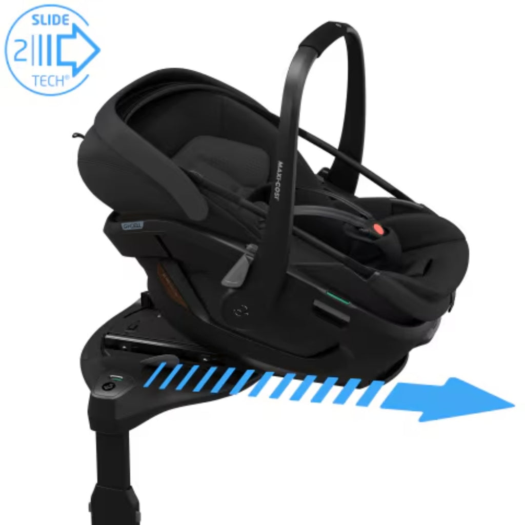 Bebê Conforto Coral Slide Pro + Base Slide Pro Maxi Cosi Onyx Black - Conforto em qualquer situação