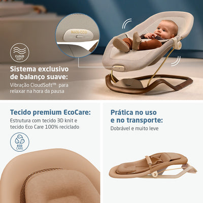 Cadeira de Descanso Maxi-Cosi Dove Pro Elegance Bronze - Movimento natural integrado
