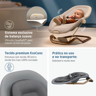 Cadeira de Descanso Maxi-Cosi Dove Pro Elegance Graphite - Movimento natural integrado